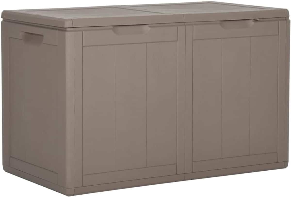 tuin opbergbox 180l polypropyleen rotan look bruin weerbestendige buitenopslag