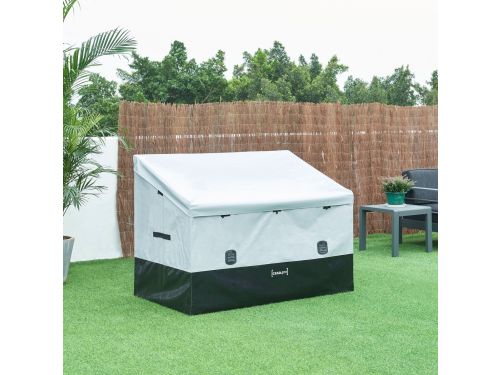 Tuin opbergbox Alanno 78/109x147x86 cm grijs en zwart 850L casa.pro