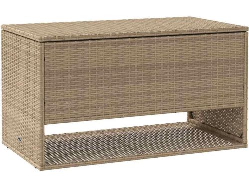 Tuin opbergbox polyrattan beige 100x55x55.5cm