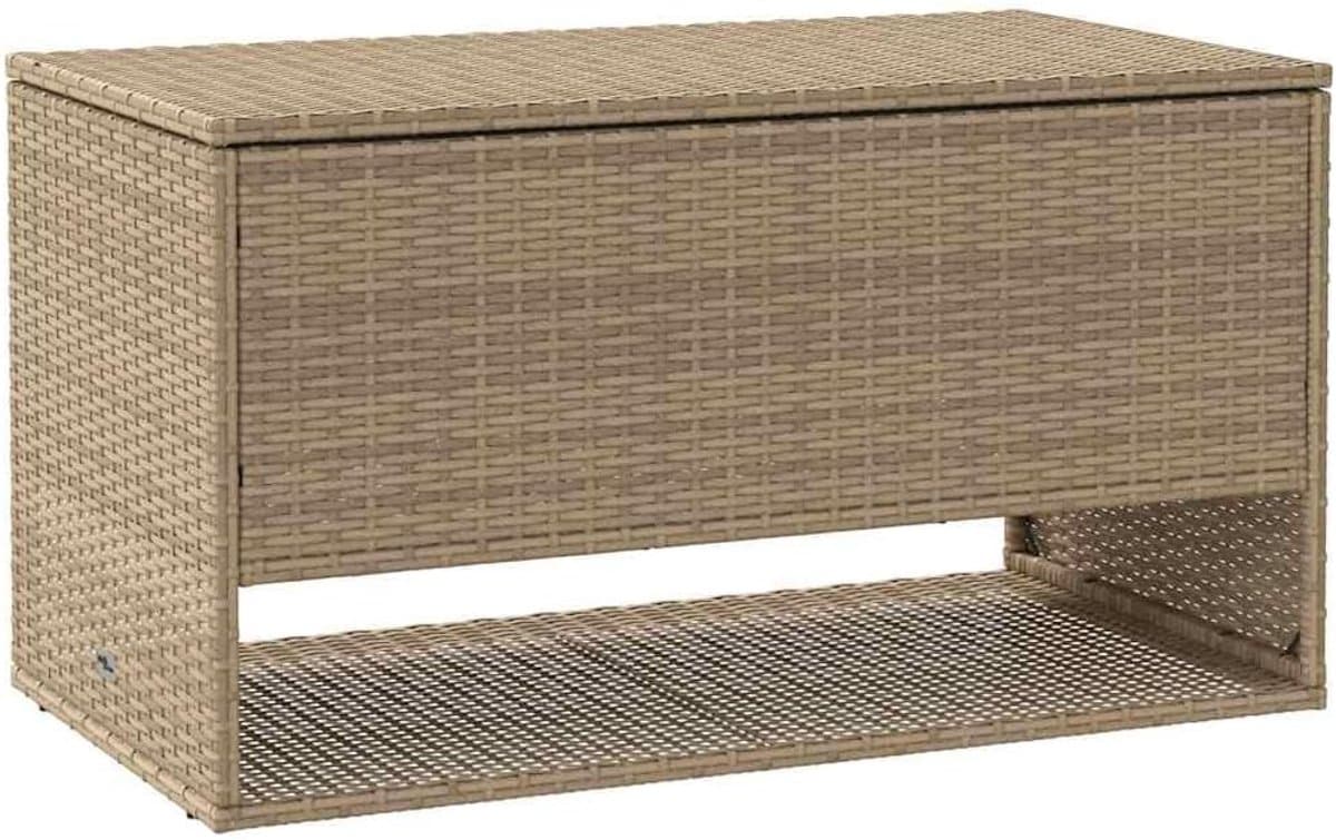 tuin opbergbox polyrattan beige 100x55x55.5cm