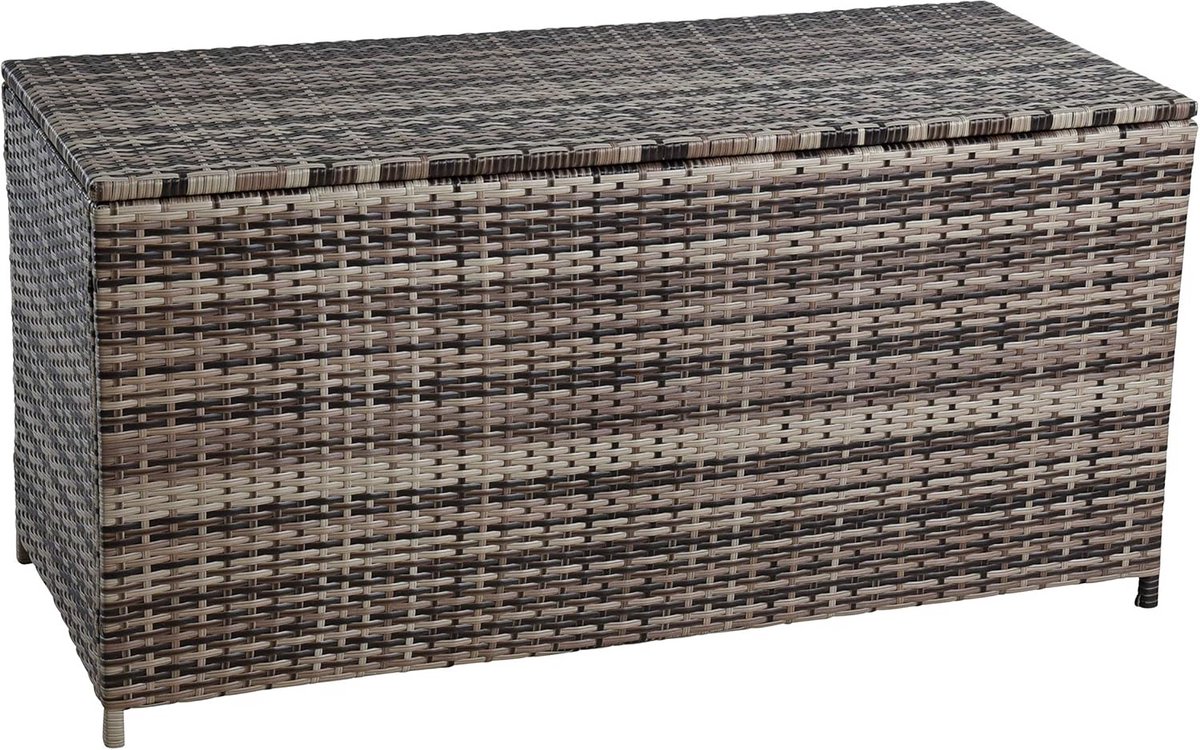 tuin opbergbox polyrattan kussenbox beige bruin waterdichte opslag voor kussens