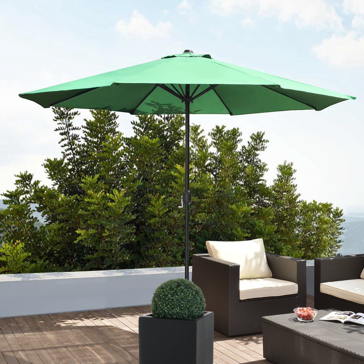 tuin parasol stokparasol 300×230 cm groen