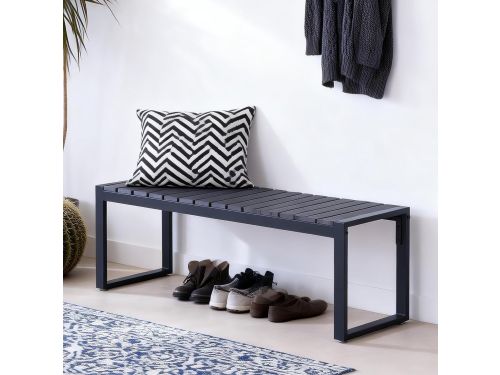 Tuinbank 120 cm Zwart - Moderne Weerbestendige Buitenbank voor 2