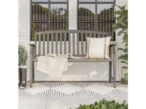 Tuinbank 128 cm Metalen Parkbank 2-3 Zits met Rugleuning en