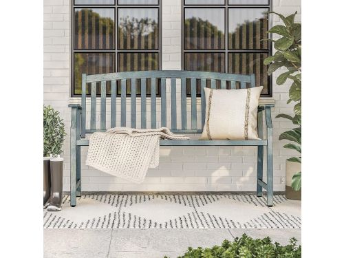 Tuinbank 128x55x90 cm - Metalen Parkbank met Rugleuning en Armleuningen