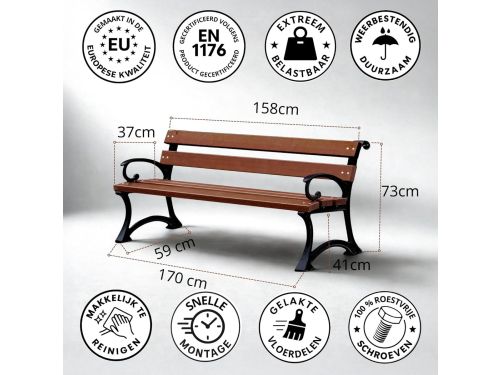 Tuinbank 170 x 59 x 73 cm - Robuuste Houten