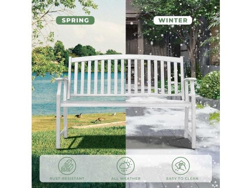 Tuinbank 3-zits met Rugleuning en Armleuningen - 128 x 55