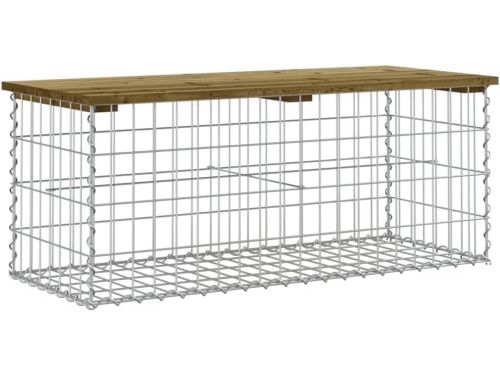 Tuinbank Gabion Stijl Houten Buitenbank 103x44x42cm Parkbank Zitbank