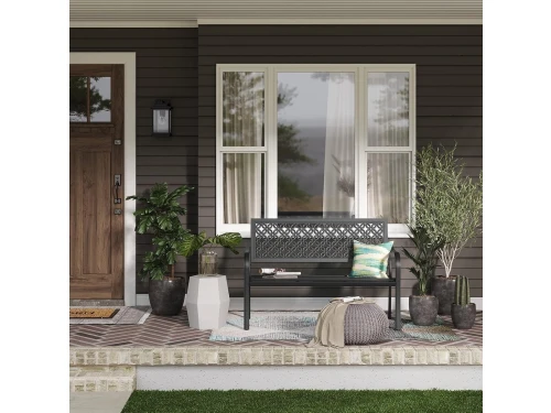 Tuinbank met rugleuning en armleuningen 125x61x86 cm - 2