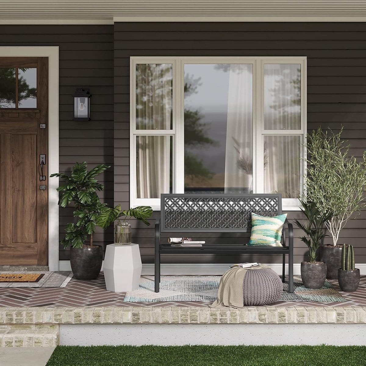 tuinbank met rugleuning en armleuningen 125x61x86 cm 2