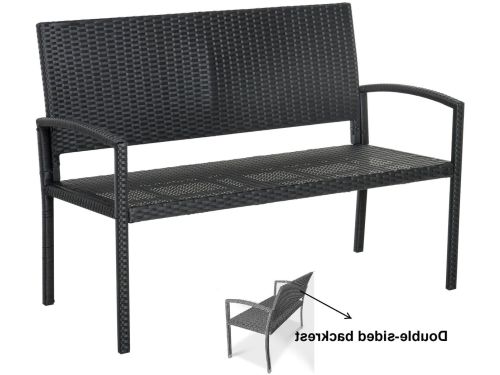 Tuinbank - Wicker Tuinbankje - Loungebank - Balkonset - Weerbestendige