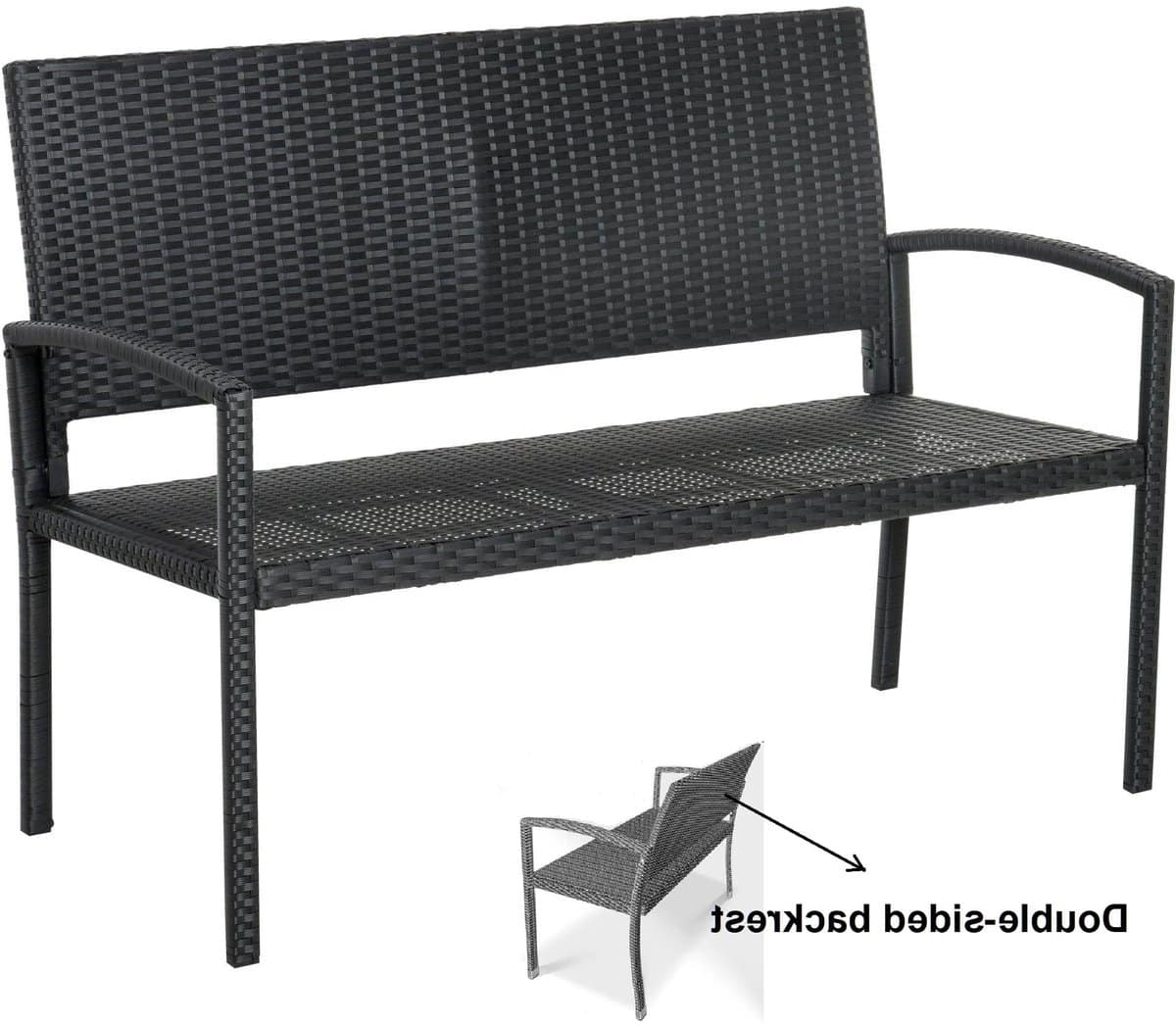 tuinbank wicker tuinbankje loungebank balkonset weerbestendige