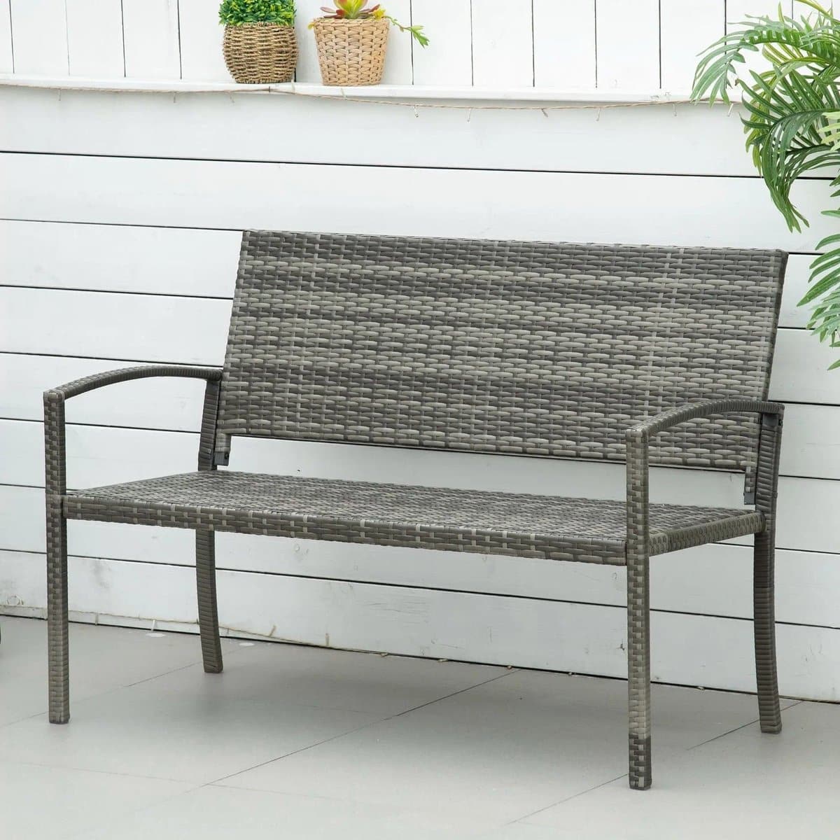 tuinbank wicker tuinbankje loungebank balkonset weerbestendige