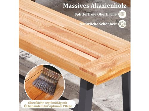 Tuinbank zonder rugleuning - Meuble Paris Acaciahouten 3-zits Tuinbank met