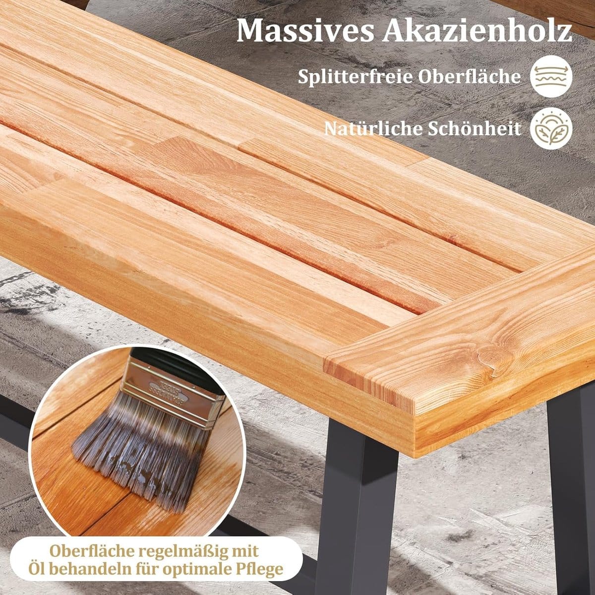 tuinbank zonder rugleuning meuble paris acaciahouten 3 zits tuinbank met