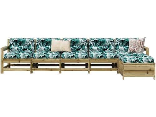 Tuinbankstel 6-delig - Balkonset Terrasmeubels - Buiten Zitten - Modulair