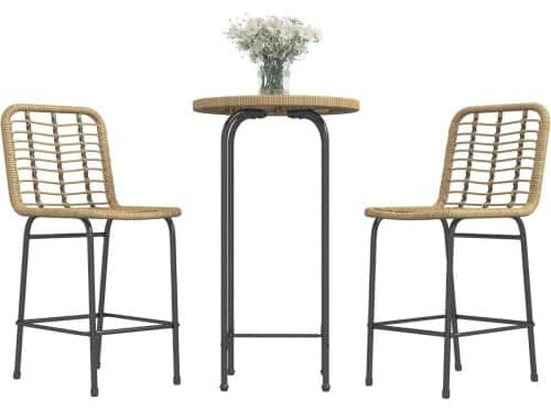 Tuinbarset Boho Design - 3-delige Bistroset met Hoge Tafel en