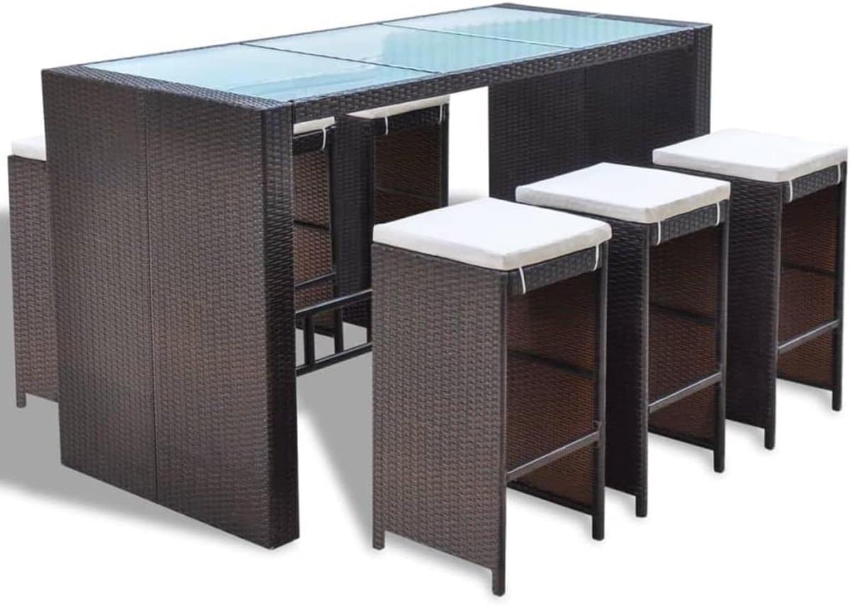 tuinbarset poly rattan barset hoge tafel buiten ontspannen