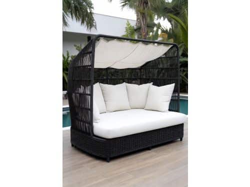Tuinbed met dak, zonnebed, ligstoel met zonwering, chaise longue