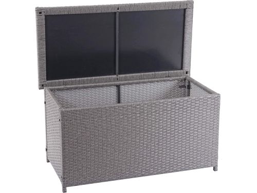 Tuinkist Polyrotan 250L - Grijs, Buitenopslag, 51x115x59cm