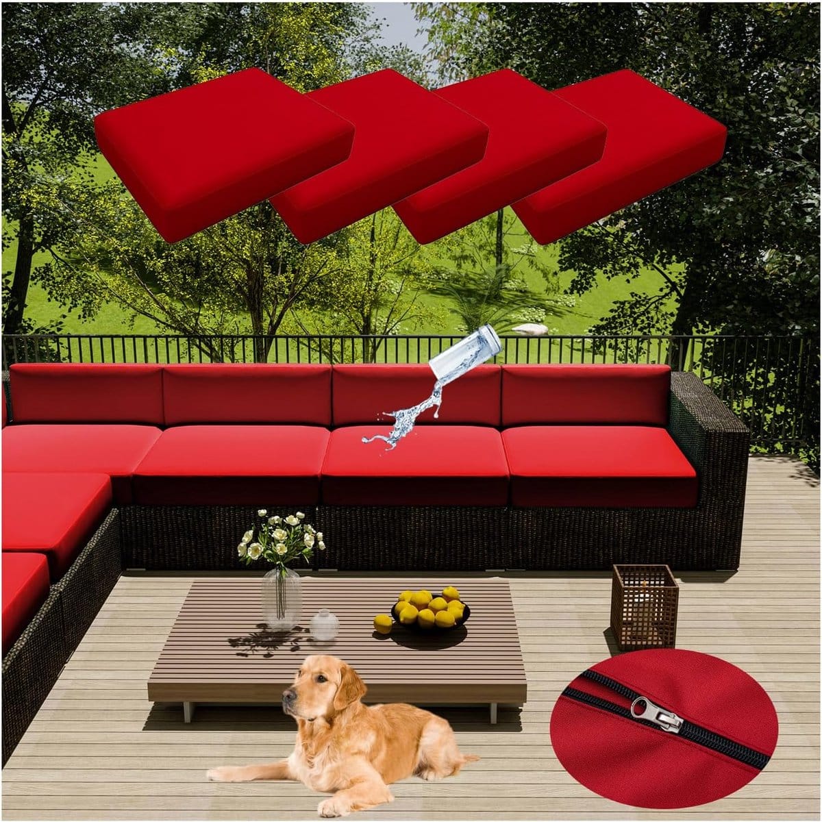 tuinkussenhoezen set terras kussenhoezen buitenmeubilair beschermen waterafstotend