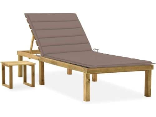 Tuinligstoel met tafel - Houten ligbed - Ontspannen in de