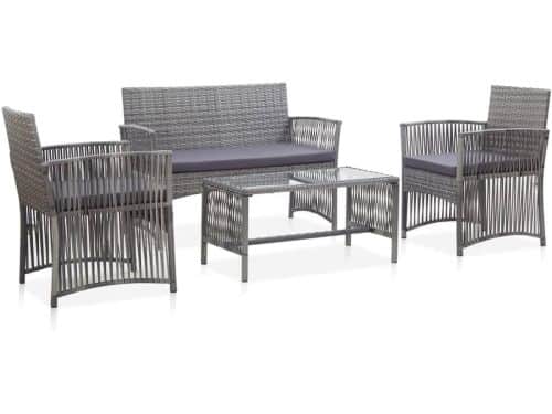 Tuinloungeset 4-delig - Terrasmeubilair Balkonset - Buiten Ontspannen - Weerbestendig