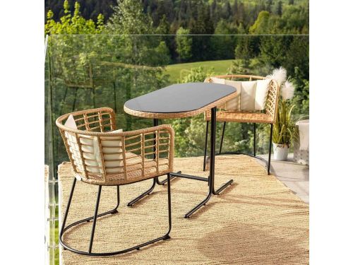 Tuinmeubelset 2 Personen 120x52x78 cm - Compacte Balkonset met Tafel