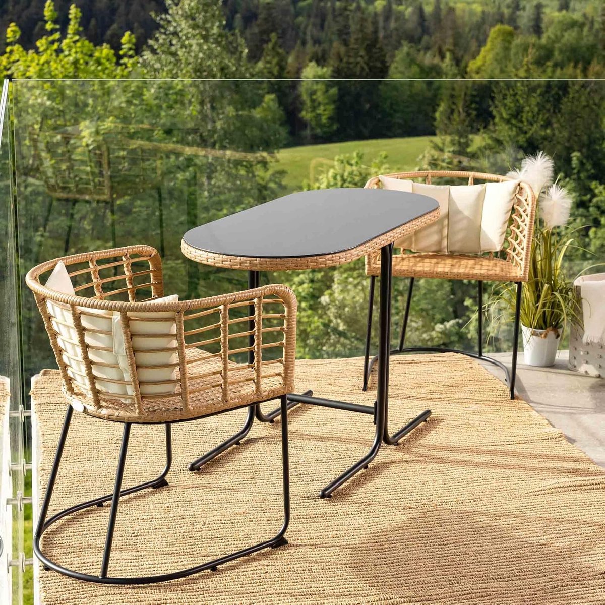 tuinmeubelset 2 personen 120x52x78 cm compacte balkonset met tafel