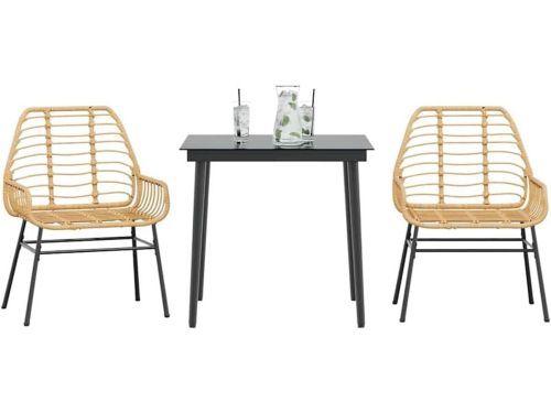 Tuinmeubelset 3-delig - Balkonset buiten - Ontspannen buiten - Polyrotan