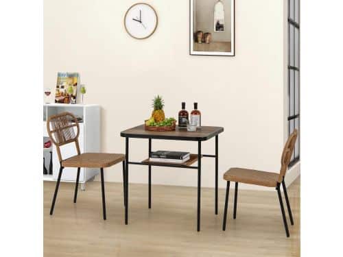 Tuinmeubelset 3-delig met 2 Stoelen en Tafel 69 x 61