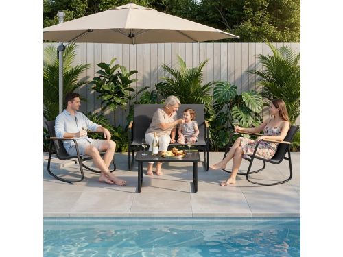 Tuinmeubelset 4-delig met Bank en Stoelen (108x74 cm)