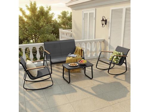 Tuinmeubelset 4-delig met Bank en Stoelen (108x74 cm)