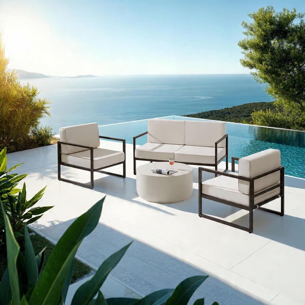 tuinmeubelset 4 personen loungeset 2 zits bank + 2 stoelen met