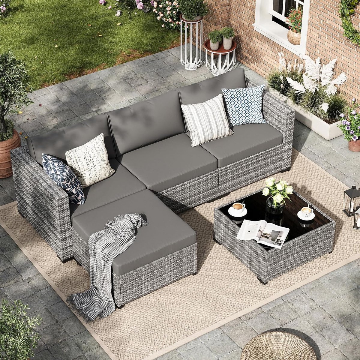 tuinmeubelset 5 delig 200 x 150 x 150 cm