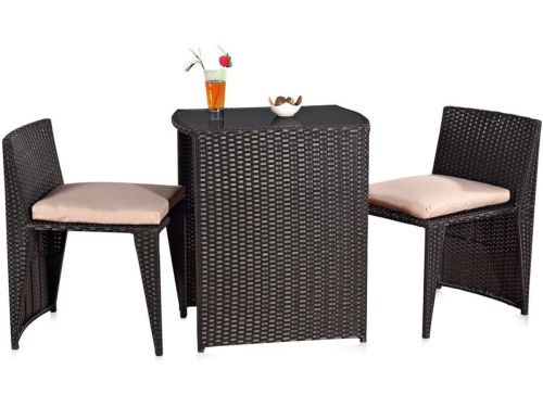 Tuinmeubelset Rotan - Balkonset - Ontspanning Buiten - Inklapbaar Ruimtebesparend