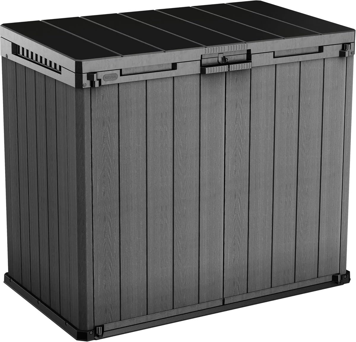 tuinopslag kast 1150l weerbestendige opbergbox met houtlook voor vuilnisbakken