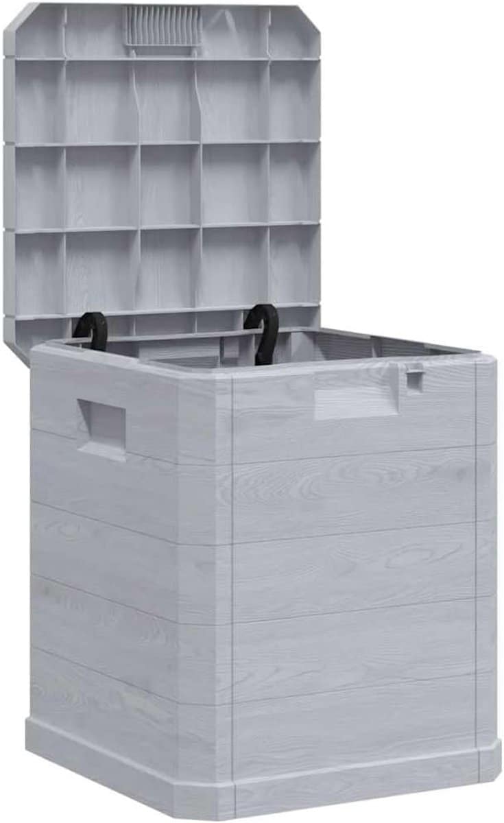tuinopslagbox lichtgrijs ruimtebesparende opberglossoplossing voor kussens en tuinaccessoires