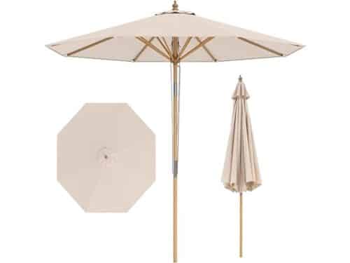 Tuinparasol 270 cm Rond - Kantelbaar 30° - Bamboe Houten