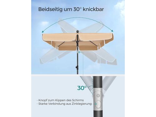Tuinparasol Depauwonen 200x125 cm - Rechthoekige Balkon & Terras Parasol
