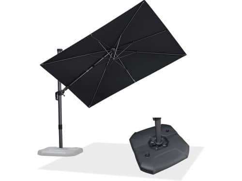 Tuinparasol Rechthoekig 300x200 cm 360° Draaibaar met Voetpedaal en Zwengel