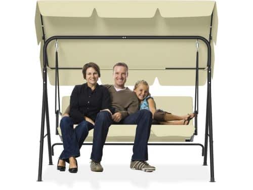 Tuinschommelbank met luifel - 3-zits schommelbank - Ontspannen buiten zitten