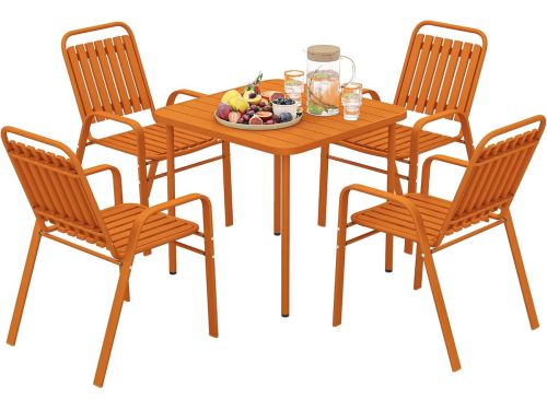 Tuinset 5-delig - Buitenmeubels Terras - Buiten Eten - Stapelbaar