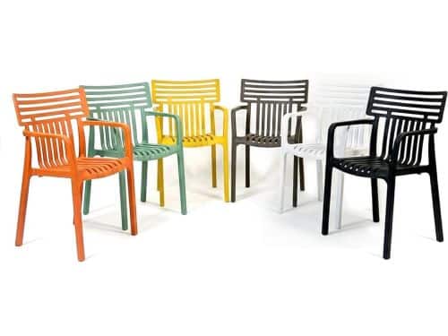 Tuinstoel met armleuningen - Design stoel stapelbaar - Buiten zitten