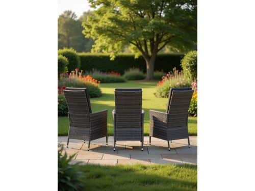 Tuinstoel met kussens, tuinstoel, relaxstoel, stoel, zonnebed, hoge rugleuning