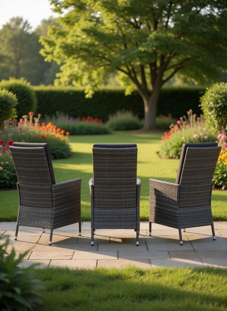 tuinstoel met kussens, tuinstoel, relaxstoel, stoel, zonnebed, hoge rugleuning