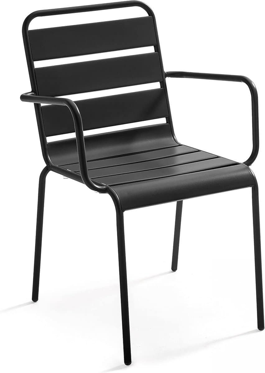 tuinstoel metaal buitenstoel comfortabel terras ontspanning stapelbaar