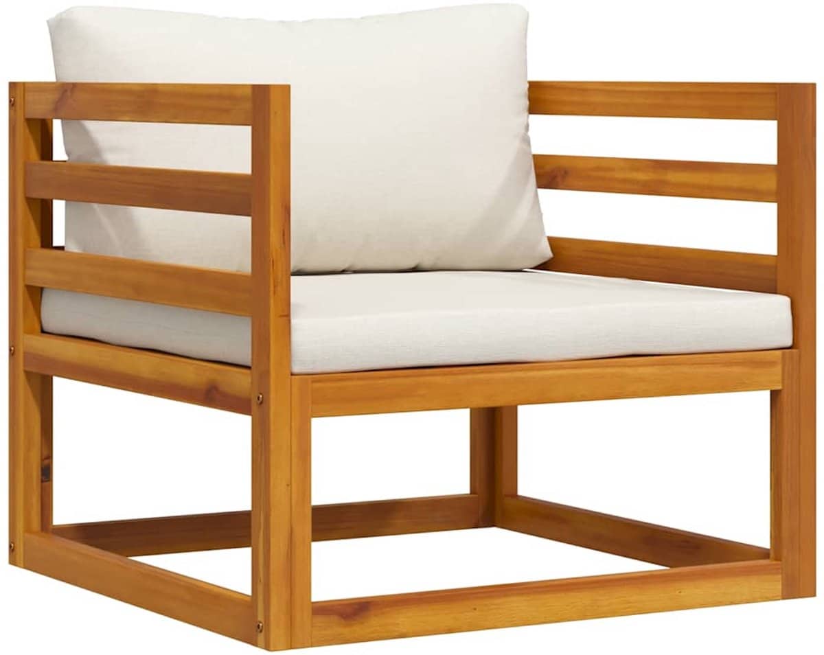 tuinstoel | tuinzetel | terrasstoel | buitenstoel met crèmekleurige kussens