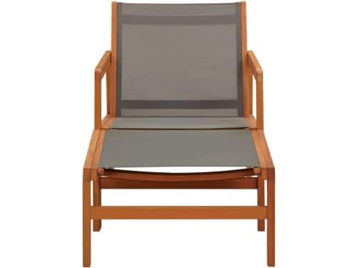 Tuinstoel | Tuinzetel | Terrasstoel | Buitenstoel met voetensteun eucalyptushout