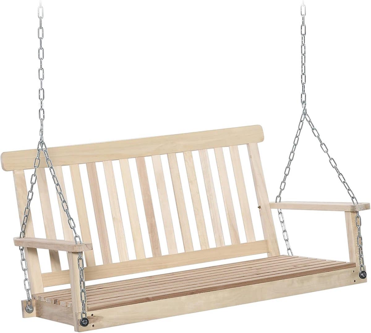 tweezits hangbank houten hangstoel 200 kg draagvermogen tuin terras balkon